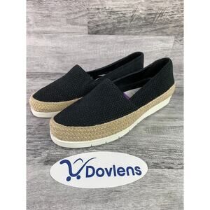 Donald J Pliner Womens Slip-On Espadrille Shoes Size 5M Black & Natural Woven
